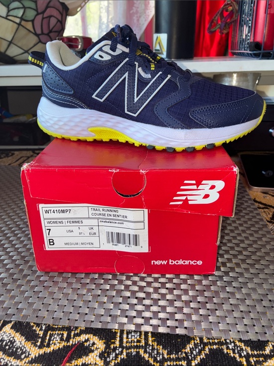New Balance Shoes - New Balance Navy and Yellow Women's Trail Sneakers